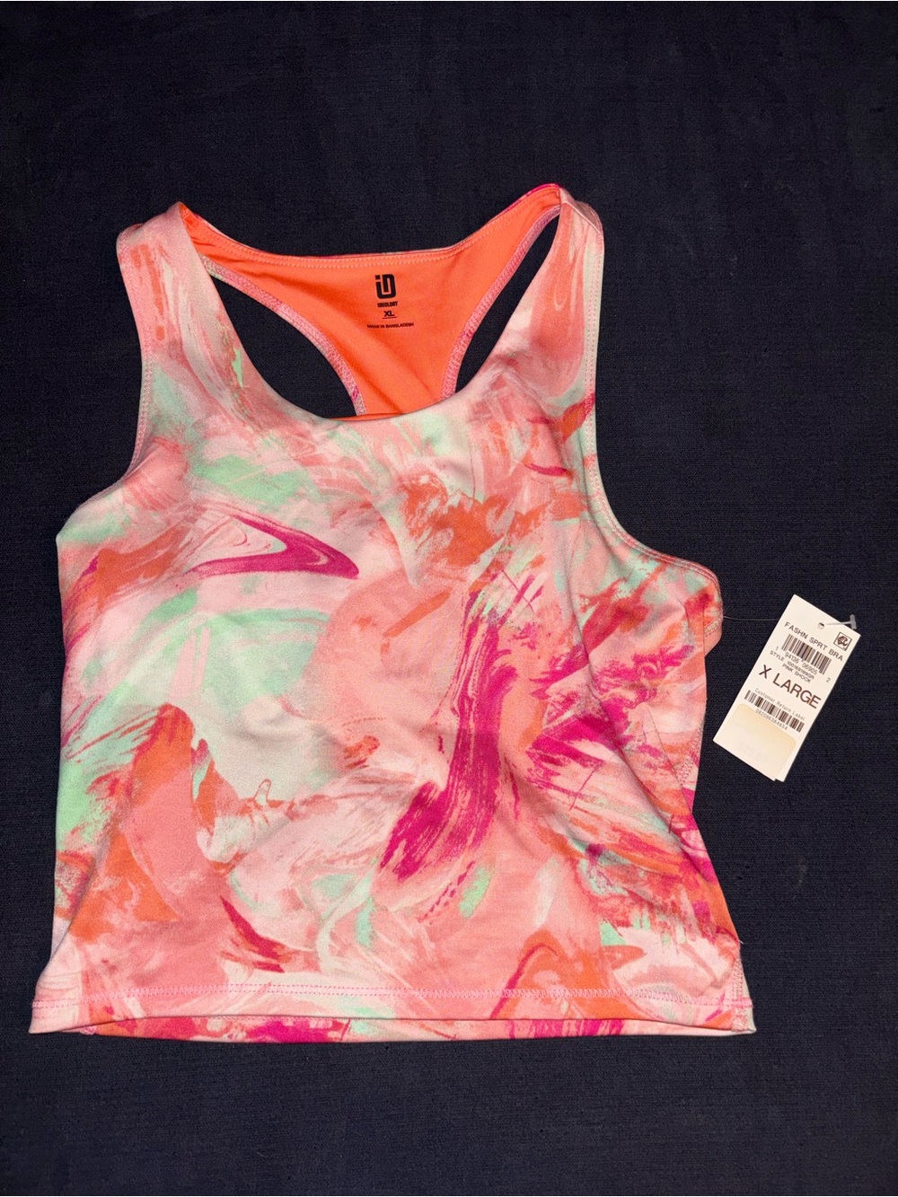 Ideology Pink Coral Marble Racerback Tank GIRLS